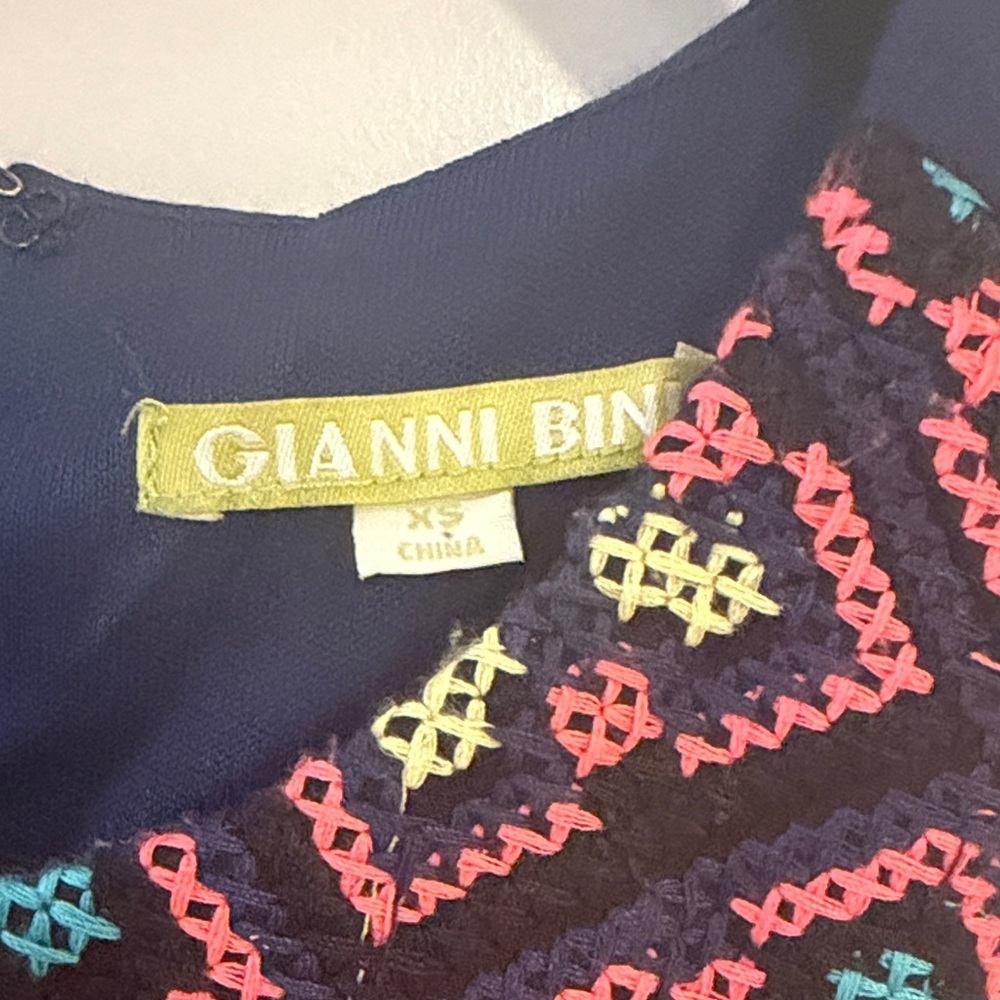 Gianni Bini Navy boho dress size XS - Picture 3 of 3